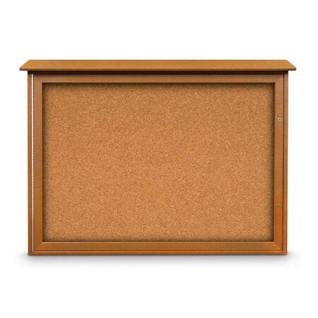 United Visual Products Outdoor Enclosed Combo Board, 72"x36", Gold Frame/Black Porcelain & Surf UVCB7236ODG-BLKPORC-SURF